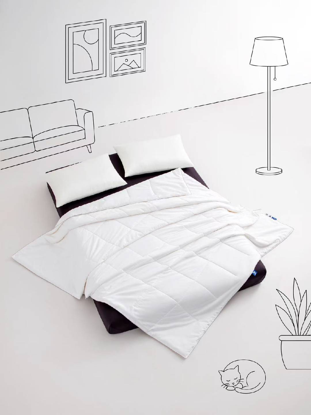 Couette garnie de soie